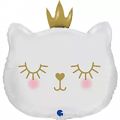 Шар Фигура Котенок Принцесса Белый